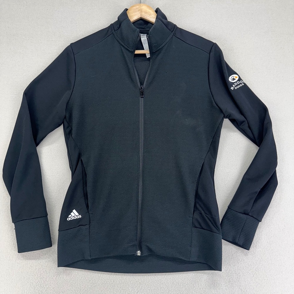 Adidas Bandon Dunes Jacket‎ Womens S Black Full Zip Performance Stretch Golf